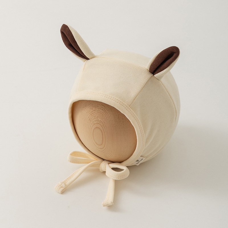 Sombrero de bebé de algodón pequeño mes de edad súper lindo primavera y otoño sombrero de bebé para hombres y mujeres protector de orejas para recién nacidos sombrero de puerta