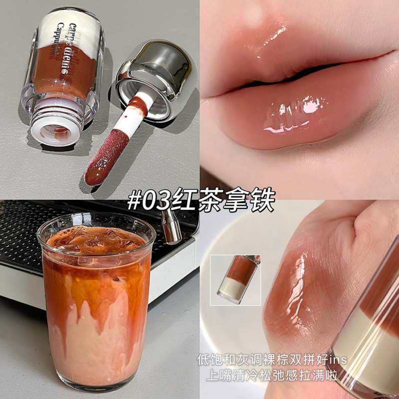 CAPPUVINI Latte doble miel labial, espejo de agua, esmalte labial, cosméticos transfronterizos.