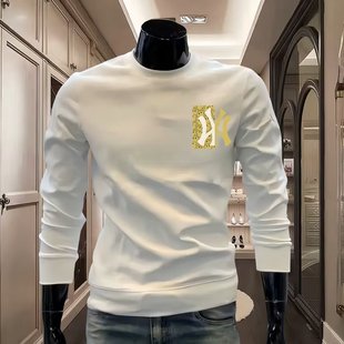Heavy Weight Design American Trendyy Casual Sweatshirt Men's Autumn and Winter Round Neck Loose Versatile Long-Sleeved Top Couple Style