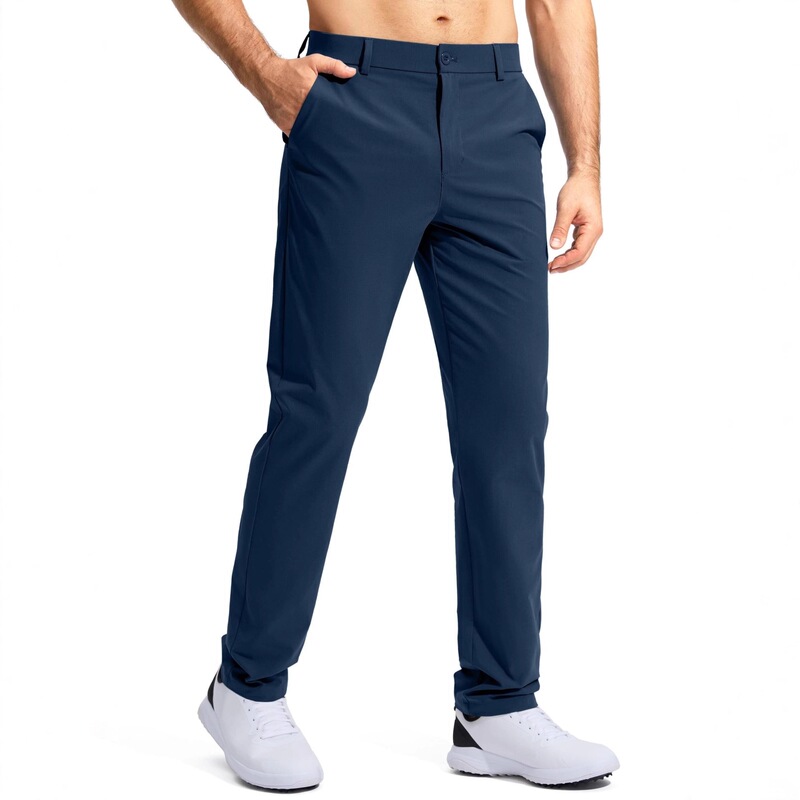 2026 Spring/Summer Amazon New Men's Mid-Waist Golf Pants Large Size Straight-Leg Solid Color Quick-Dry Lightweight Dress Pants