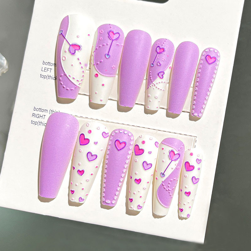 Nuevas uñas portátiles para adultos, uñas en relieve estéreo, parches de manicura, uñas postizas, uñas terminadas, uñas largas de ballet