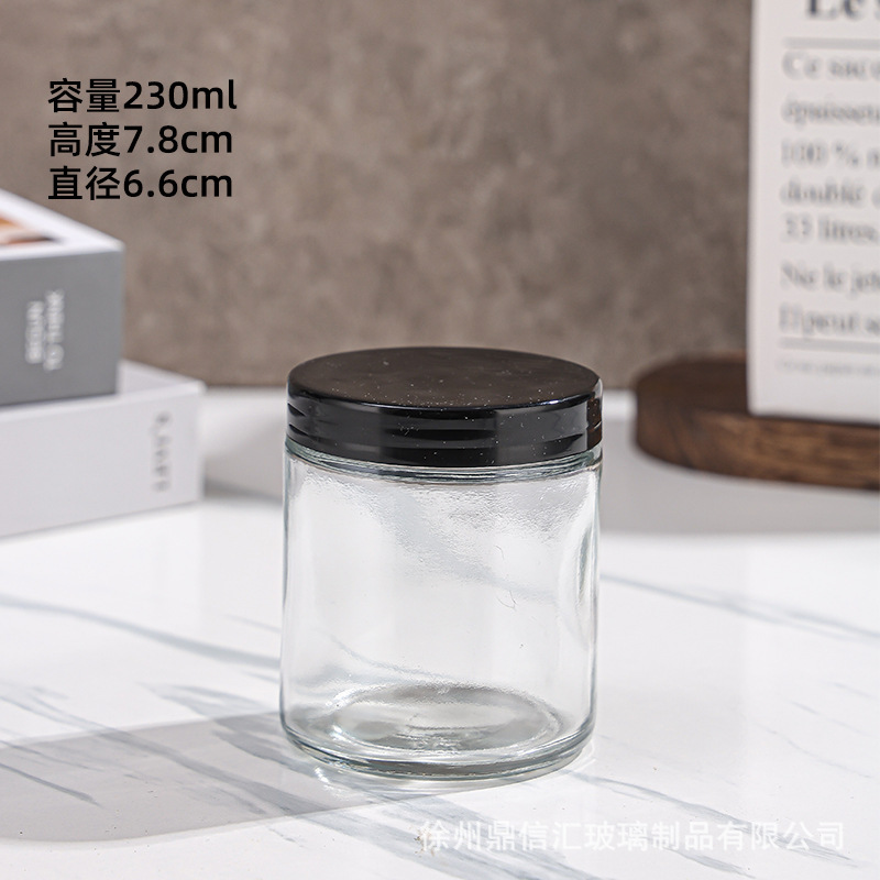 卸売および小売透明な花茶ボトル 300 ミリリットルガラスマスクボトル 500 ミリリットルストレートガラス瓶 30 ミリリットルクリームボトル|undefined