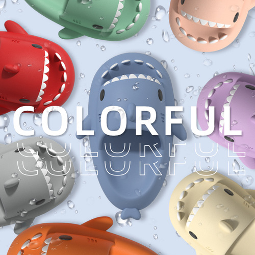 Second-generation thick-soled shark couple slippers for men, indoor and outdoor shit-stepping slippers for women, funny home and cute men's sandals