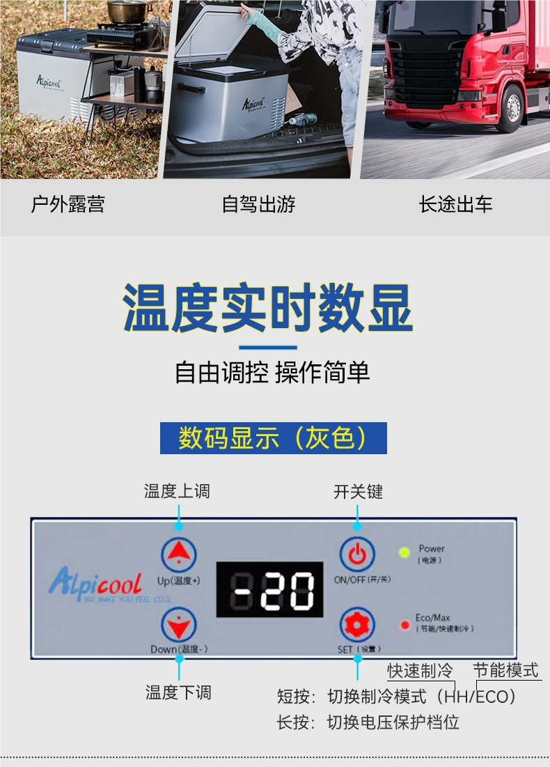 Ice Tiger Car Refrigerator Refrigeration Compressor Vehicle and Home Dual-Use Freezing and Refrigeration 12V24V Special Truck Small Refrigerator