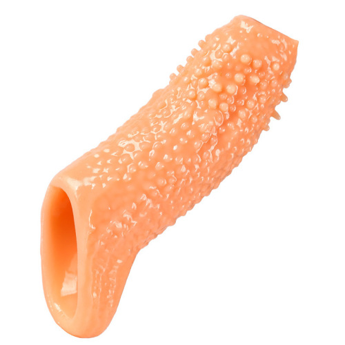 Men's penis condom wolf braces couple's toy enlarges and lengthens the fun tpe crystal penis condom locking sperm sleeve