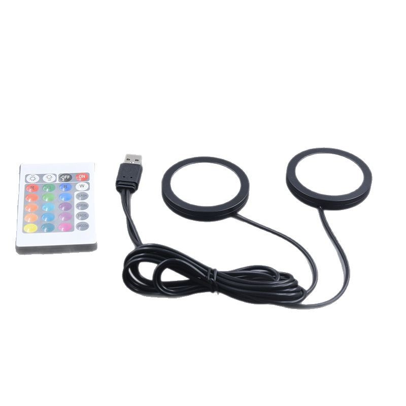 Luz de gabinete de doble cabeza transfronteriza de 3W de pantalla 5VUSB control remoto LED luz nocturna estantería vitrina manual componente de impresión 3D