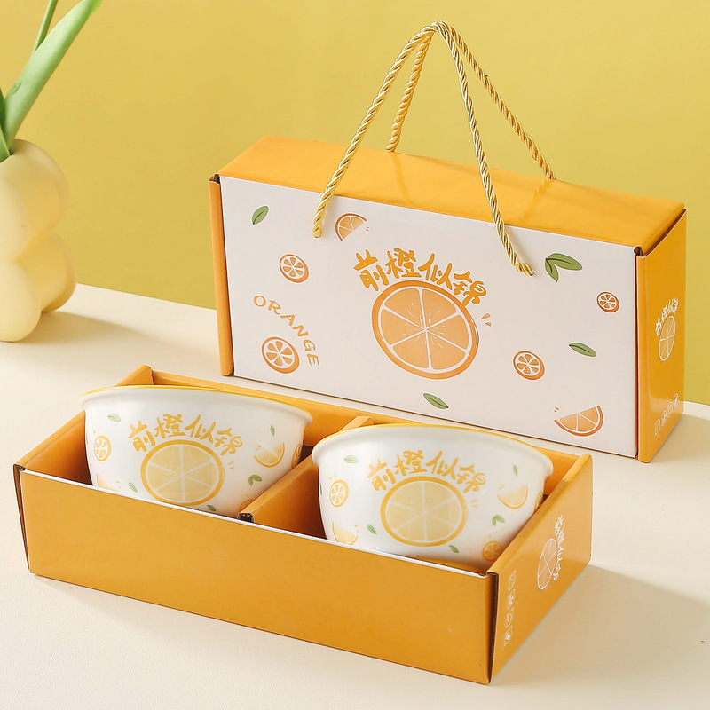 卸売ギフトボウルと食器セット青と白の磁器ボウルセット家庭用ボウルセットセラミックボウルリターンギフト食器食器ギフトボックス|undefined