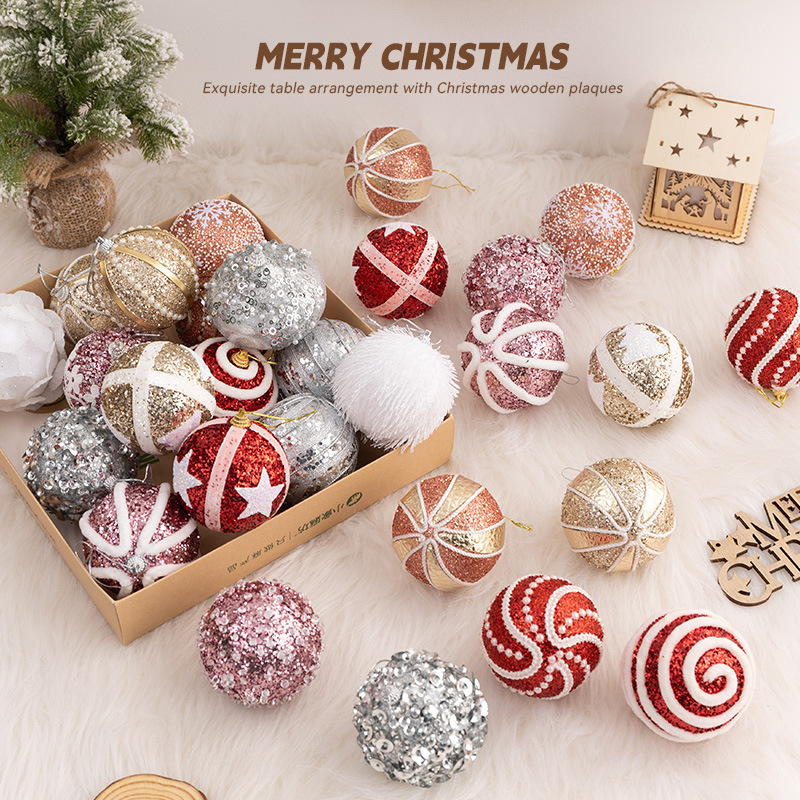 クリスマス装飾カラーボールクリスマスツリー装飾ペンダント道具セット子供プレゼントクリスマスボール装飾品|undefined