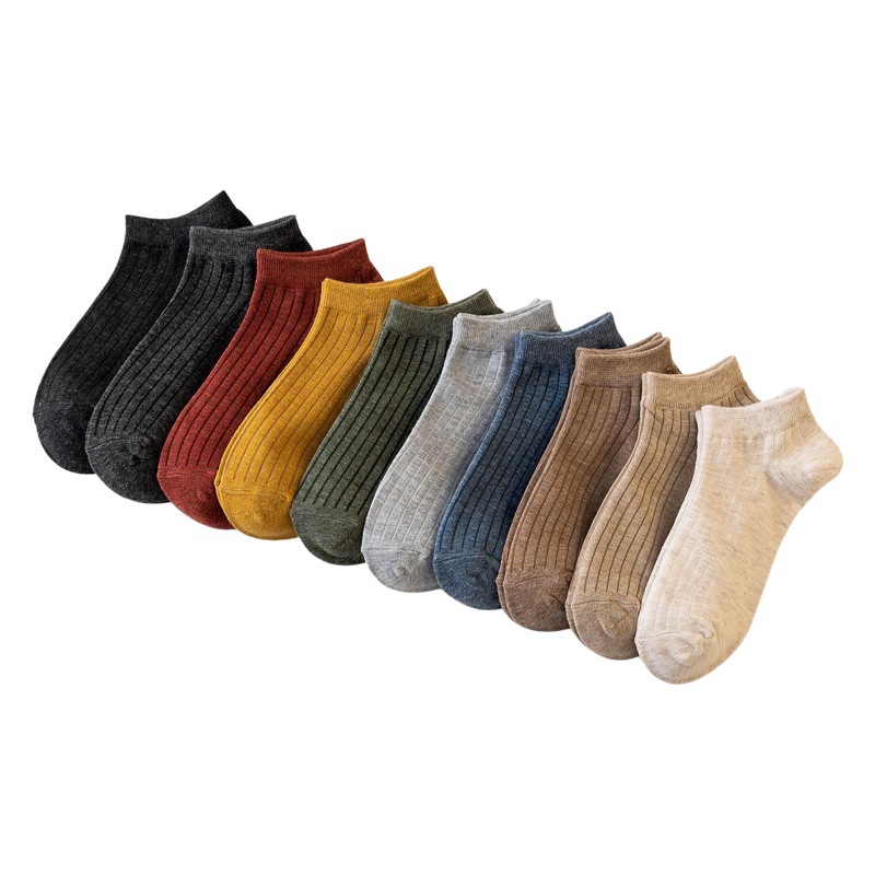 Calcetines de mujer, nuevo estilo de verano, calcetines cortos de algodón transpirable de color liso, calcetines tipo barco a rayas estilo japonés, venta al por mayor de calcetines Zhuji.