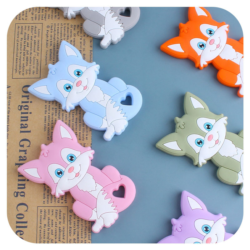 Hemu chupete clip Fox gato juguete mordedor bebé nombre silicona amor chupete cadena suministros infantiles