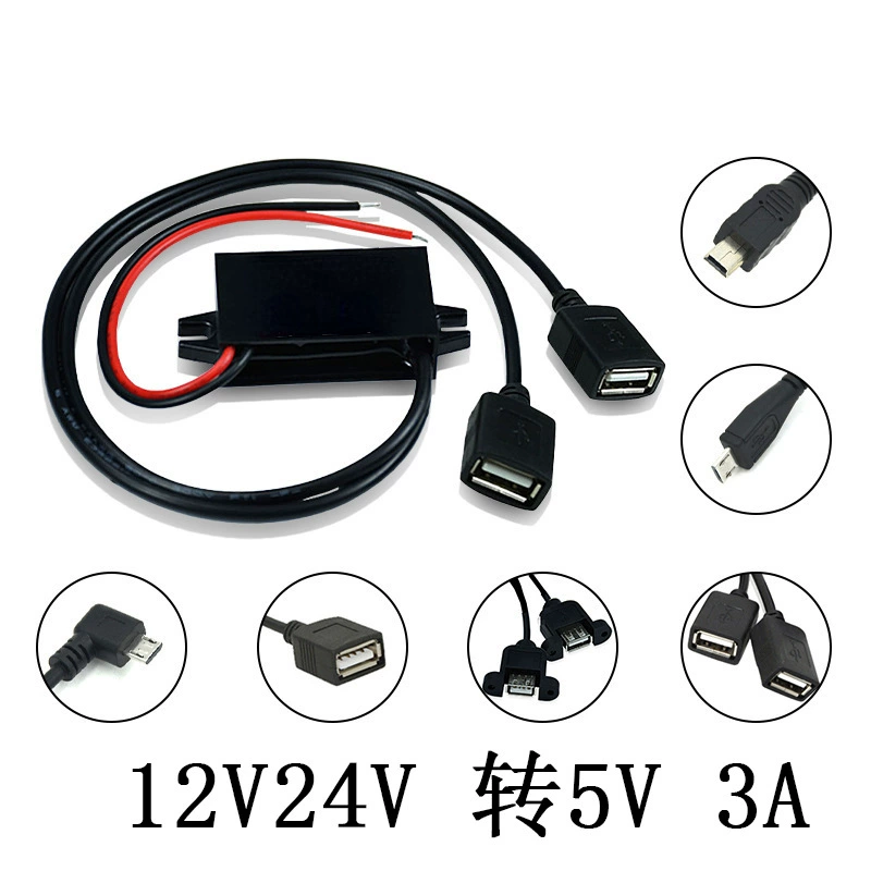 Модуль питания интерфейса USB 12V24V в 5V DC/DC преобразователь питания 12V/24V в 5V3A стабильный