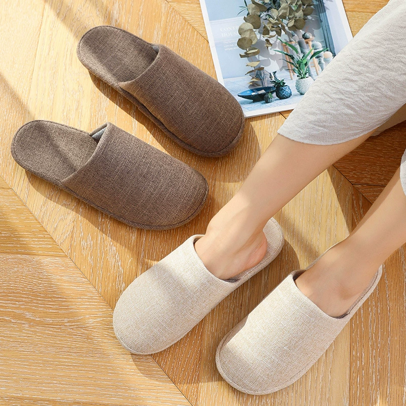 Хлопковые Тапочки женские домашние осенне-зимние теплые домашние туфли для пар с бесшумным деревянным полом тапочки Баотоу мужские Весна и осень