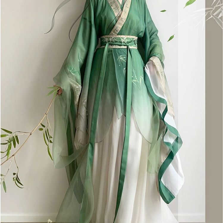 Original Waist-length Wei Jin Southern and Northern Dynasties Adult Hanfu Women's Chinese Style Eight-broken Skirt Plain Cold Style Daily Ancient Costume