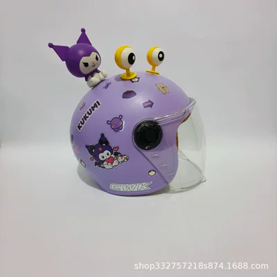 Motosiklet kaskı (dəbilqə) – Falling - purple-kurome-transparent-long-mirror-yellow-eyes-purple-kuza-3c-children-1-6-years-old-wl07