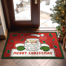 跨境专供家用圣诞地毯进门防滑耐脏耐磨脚垫玄关可裁剪丝圈地垫