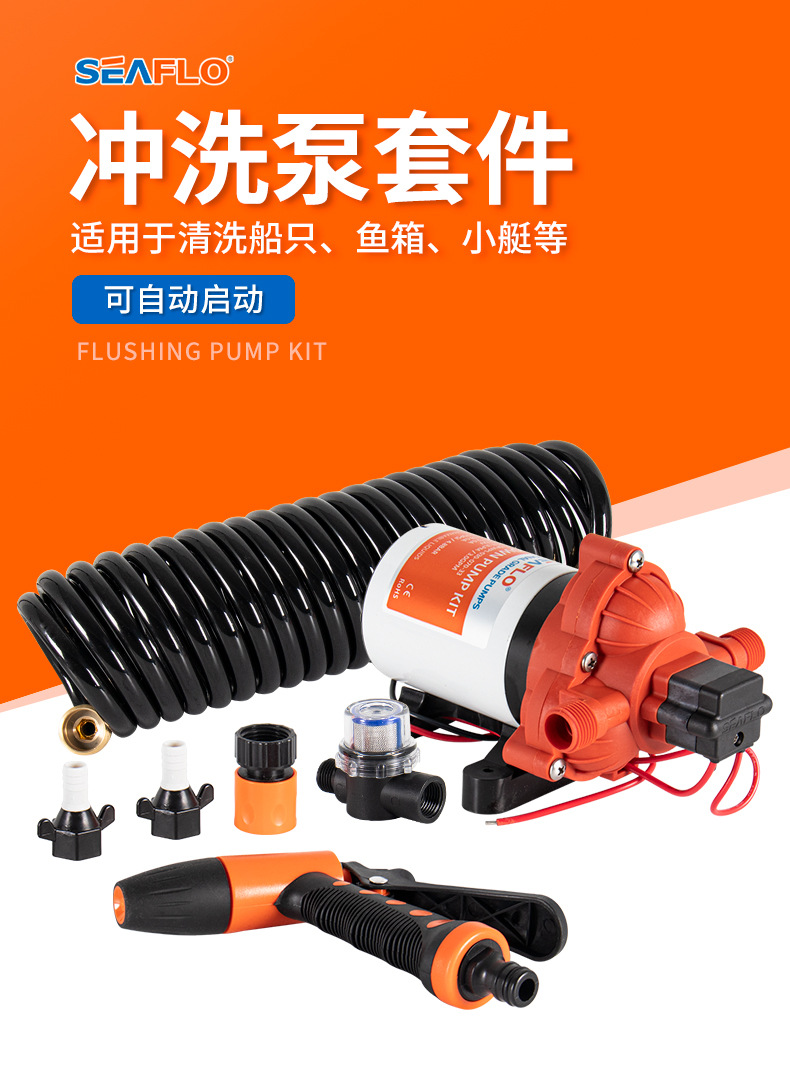 12V24V deck washing pump kit car wash pump washing pump diaphragm pump portable washing kit