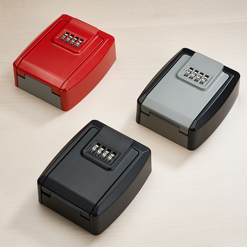 Decoración de llaves de ojo de gato caja de cifrado sin perforación caja de llaves de sitio de construcción pared tipo caja de cerradura metálica puerta residencial