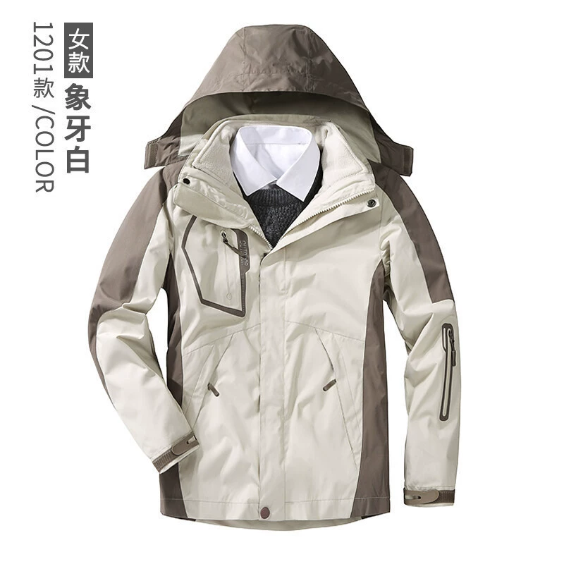 Уличное флисовое пальто «Три в одном» из двух частей, утепленный походный костюм для женщин и мужчин, уличная теплая куртка