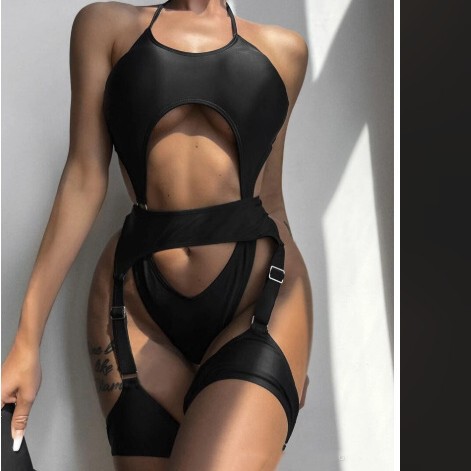 Cross-Border New Sexy Lingerie Sexy Garter Passionate Temptation French Romantic Open File No Need to Take Off High Waist Bra Set