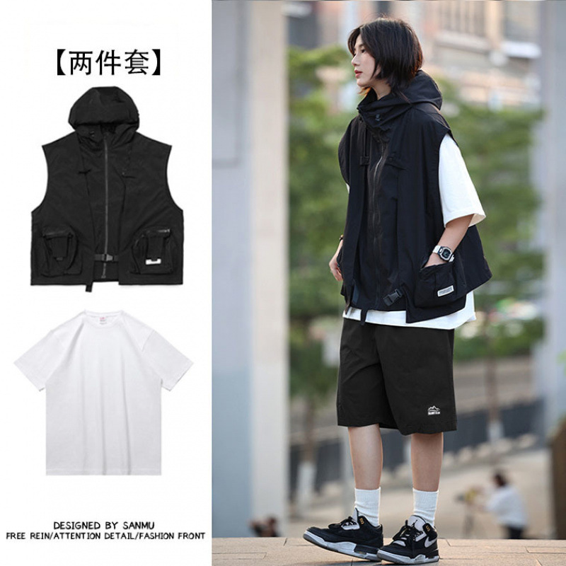 スリーピース/シングルベスト、ベスト、作業着、日本製紳士服、ボーイッシュなアウトドア機能性ジャケットスーツ|undefined