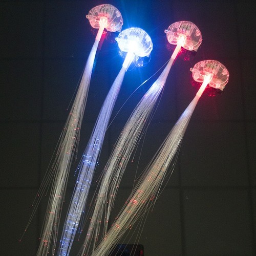 LED luminous braids, luminous toy wig, fiber optic hairpin braids, birthday party entertainment glitter braids