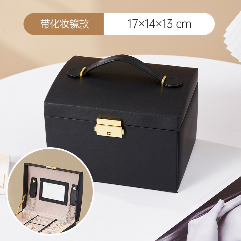 Caja de almacenamiento de joyería multicapa, pendientes de alta calidad, pendientes, collares, joyería portátil, caja de joyería al por mayor.