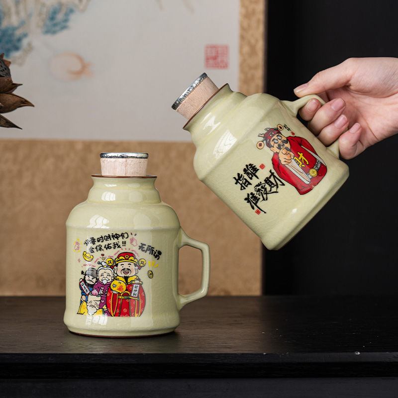 Retro capacious ceramic teapot
