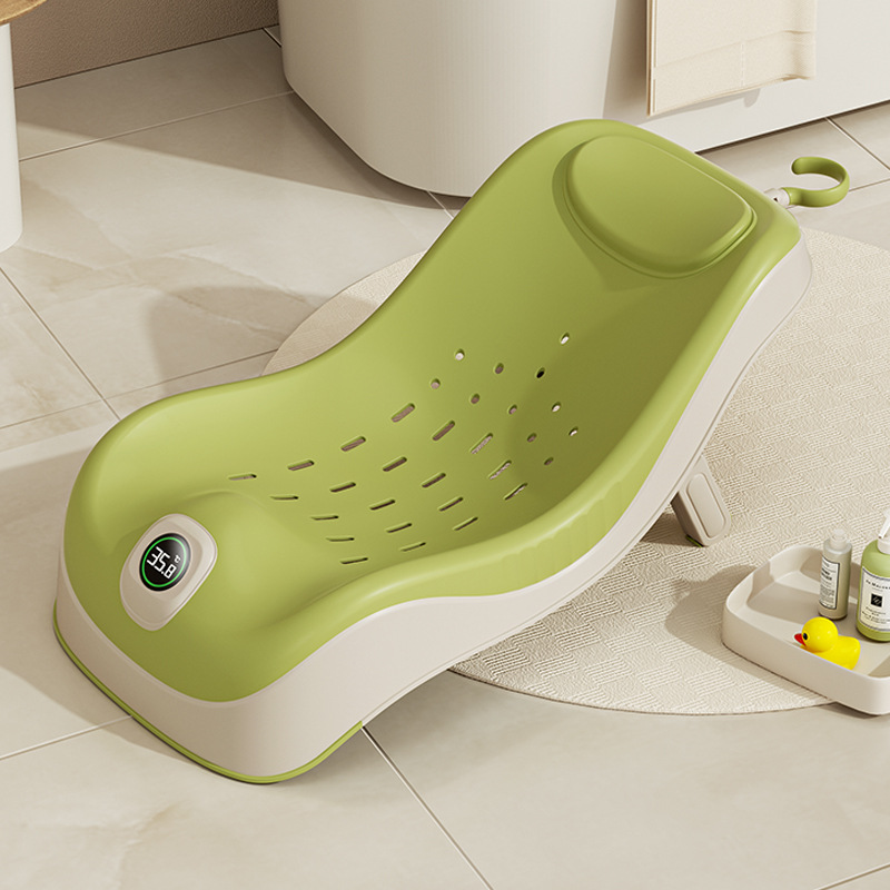 Sensible a la temperatura del bebé estante de baño RED DE BAÑO reclinable bebé acostado soporte antideslizante estera recién nacido baño plegable cama de baño