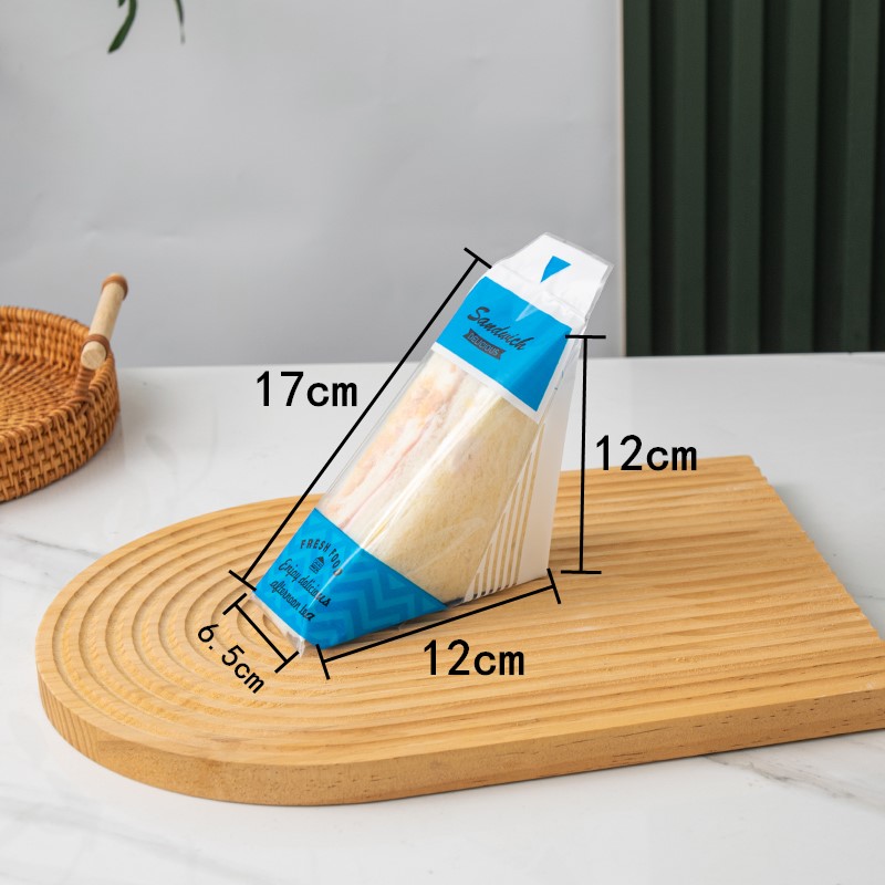 almohadilla de embalaje de sándwich fácil de desgarrar almohadilla transparente desechable para pastel triangular horneado envasado de pan almohadilla de soporte interior