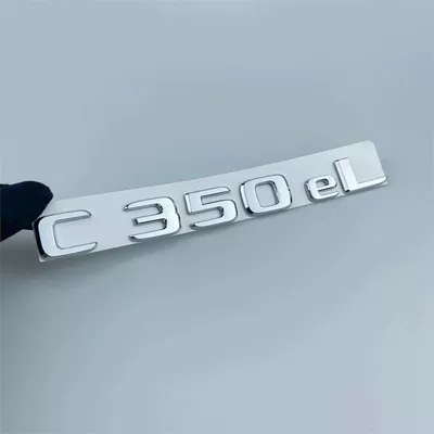 Suitable for Mercedes-Benz New Energy E-Class and New C-Class E350eL C350eL, used for modifying the rear emblem of hybrid vehicles (Car logo) - standard-c350elsilver