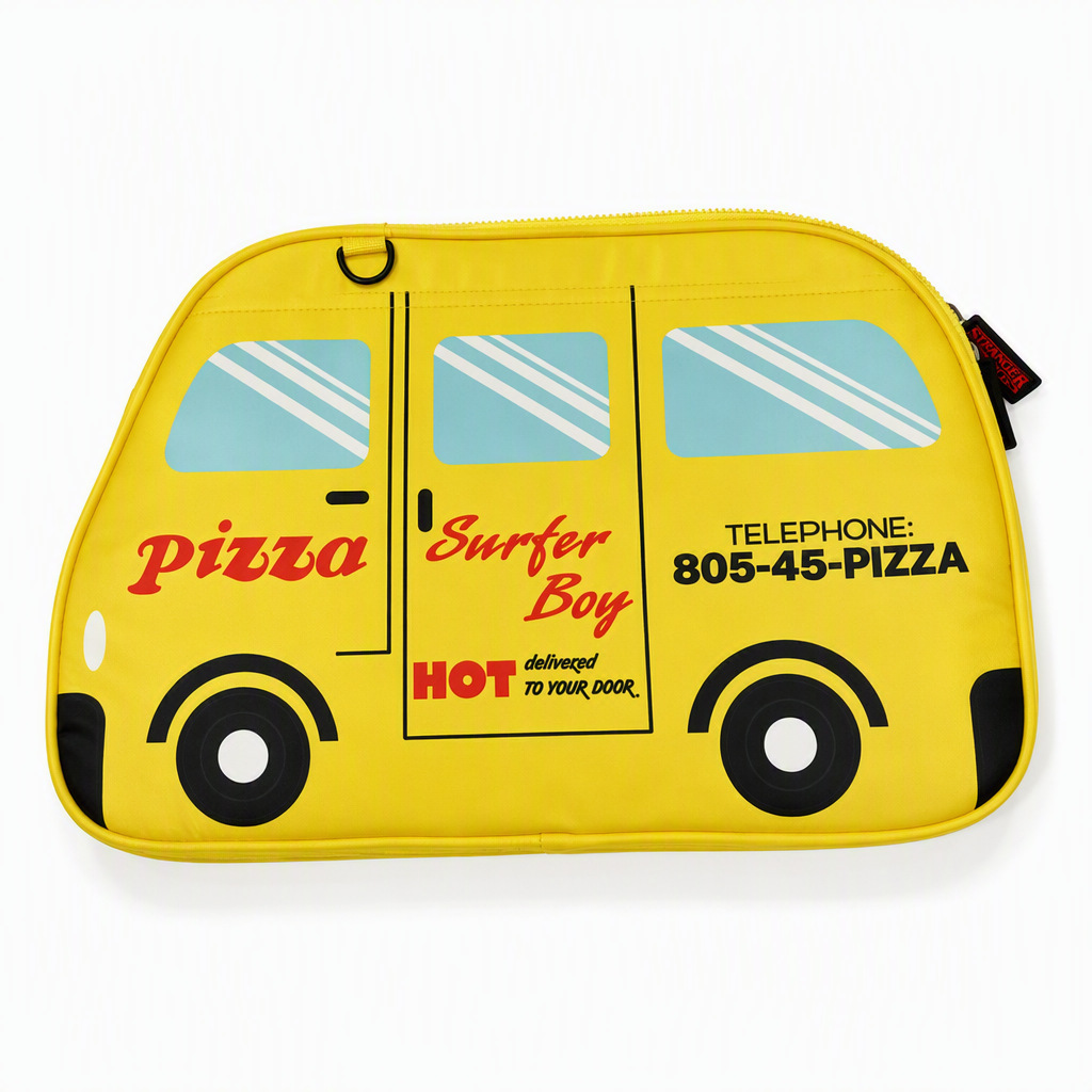 Custom-made inner lining for uniquely shaped vehicles; waterproof, zippered laptop bag; cartoon-printed IP computer bag