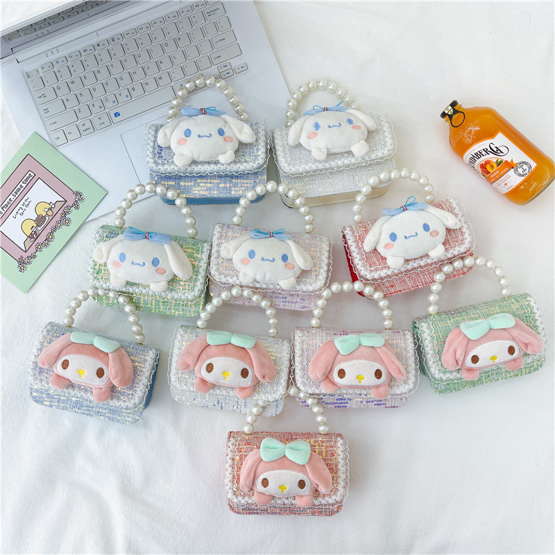 Nuevo bolso de perla, algodón, lino, bolso de hombro para niños, mini mini-fangfangfang tide universal, cadena de chicas, monedero de princesa