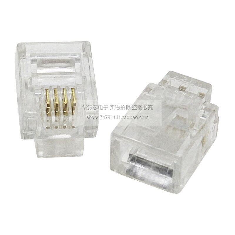 Rj11 Telephone Line Connector Gold-Plated Six/Four/Eight-Core Telephone Crystal Head 6P6C 6P4C 8P8C 4P4C