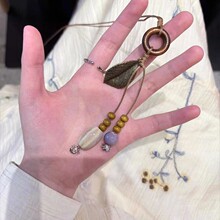 禅意复古叶子吊坠项链波西米亚中式长款流苏民族感小众配饰锁骨链