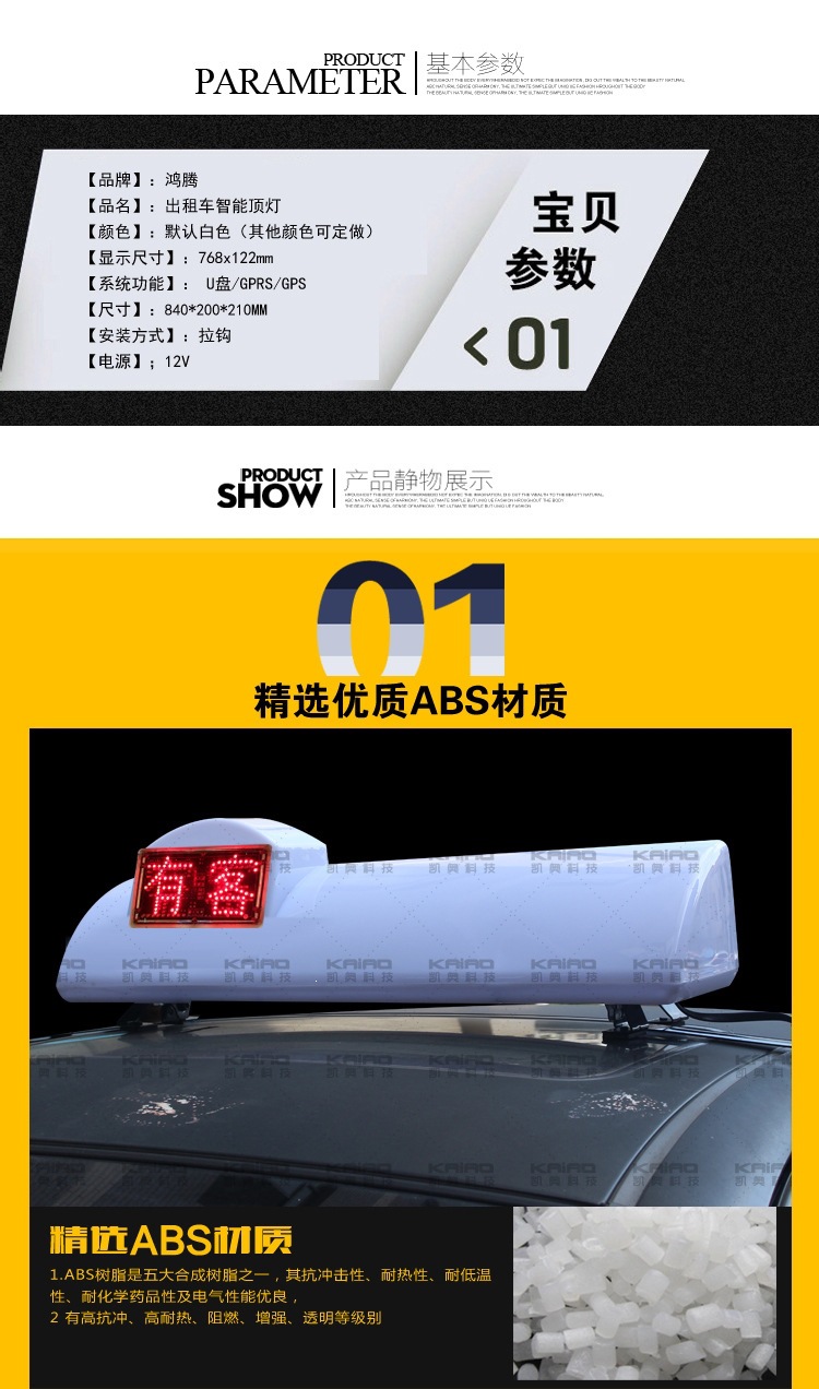 LED display top light, vehicle-mounted LED advertising display, LED scrolling top light, USB/GPS/GPRS light box