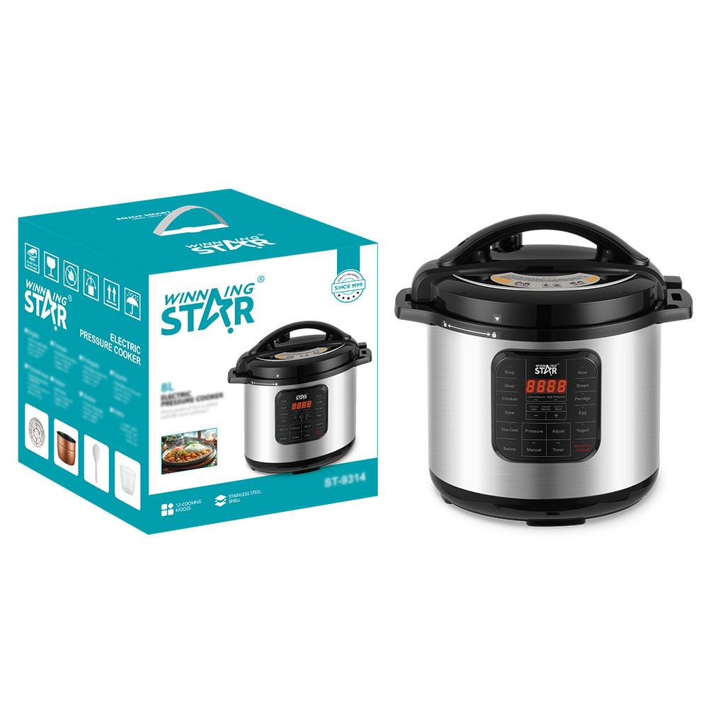 Winningstar European and British Stainless Steel 8L Rice Cooker Soup Insulation Multi-Function Rice Cooker Electric Pressure Cooker