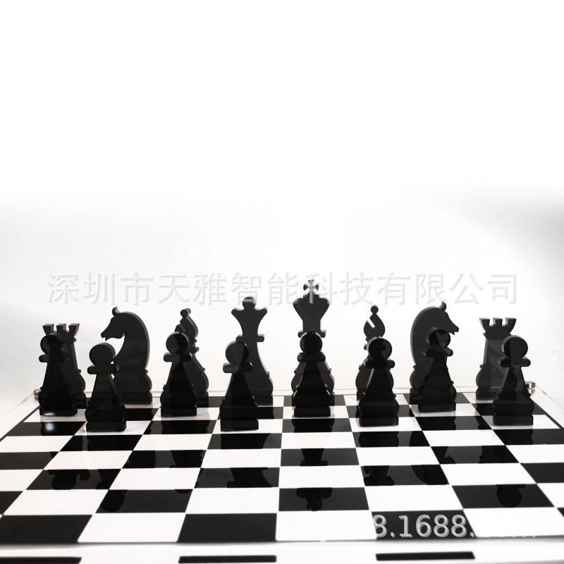 定制亚克力棋盘象棋 黑白西洋棋盘 折叠双陆棋盘游戏棋盘加工