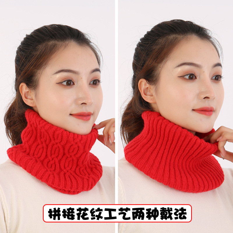 Nuevo hilo de Jersey de punto bufanda para mujer Otoño e Invierno estilo coreano versátil grueso cálido cuello protección color sólido bufanda collar falso