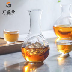 日本式水晶ガラス氷酒器家庭用洞氷酒壺分酒器清酒壺ハムスター壺冷コーヒーポット