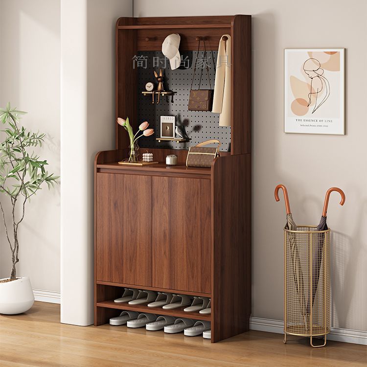 Shoe Cabinet for Home Entrance, Integrated Hallway Cabinet, Storage Rack, Entryway Cabinet, Clothes Rack, New Perforated Board Storage Cabinet