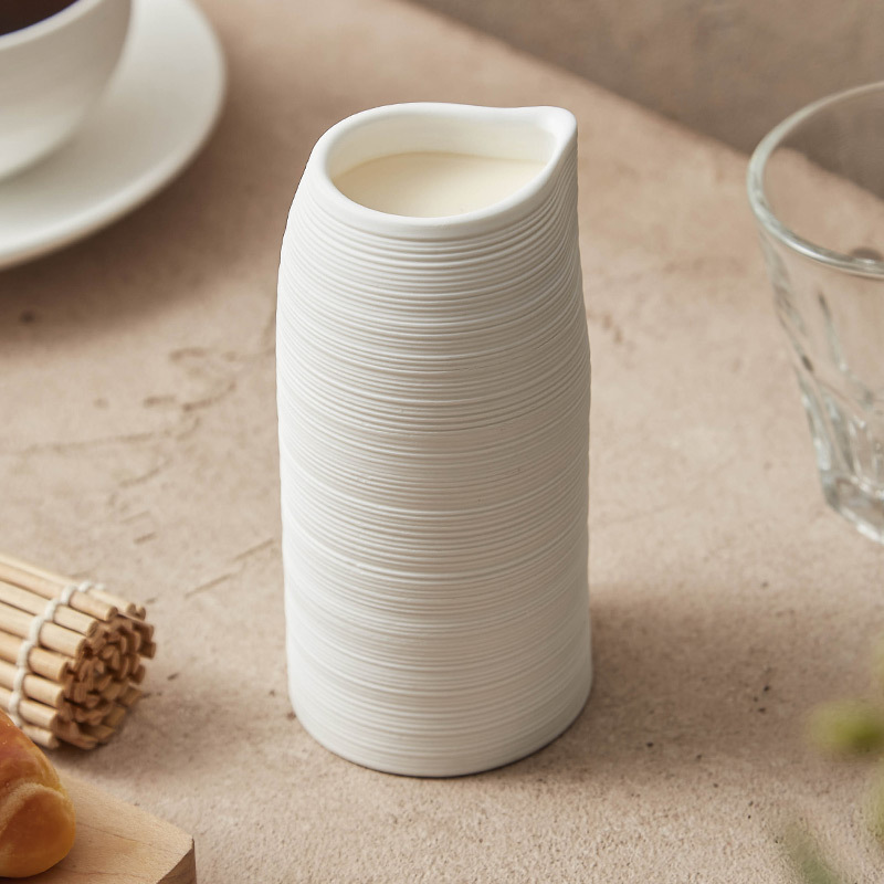 Factory-Made French-Style Striped Milk Cup, Ceramic Milk Jug, Coffee Milk Cup, Western-Style Steak Sauce Cup, Handleless Milk Cup