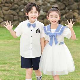 六一儿童合唱演出表演服小学生毕业照班服纱裙蓬蓬裙幼儿园园服夏