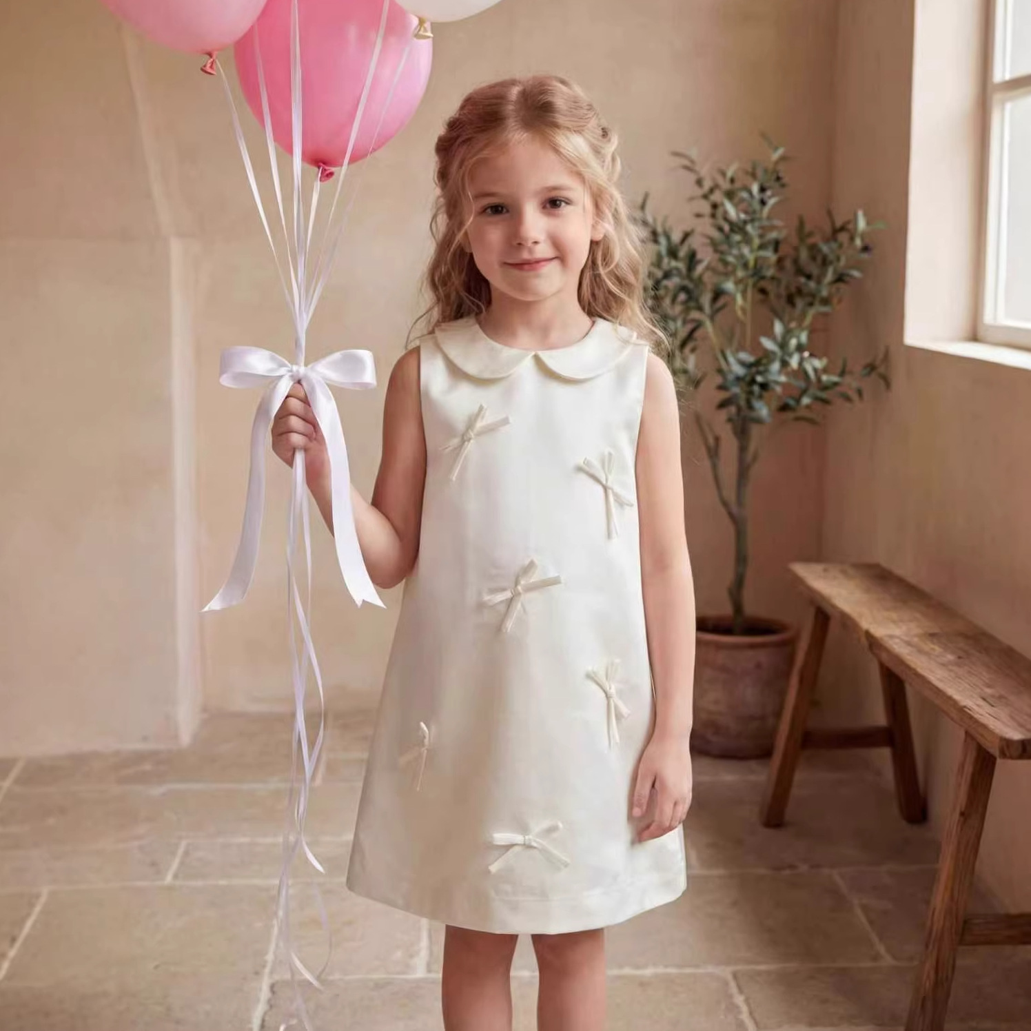 Muzi Ke 2026 Vest Dress Spring and Summer Style for Girls, Light Luxury Little Girl Elegant Dress, Chanel-Style Formal Dress