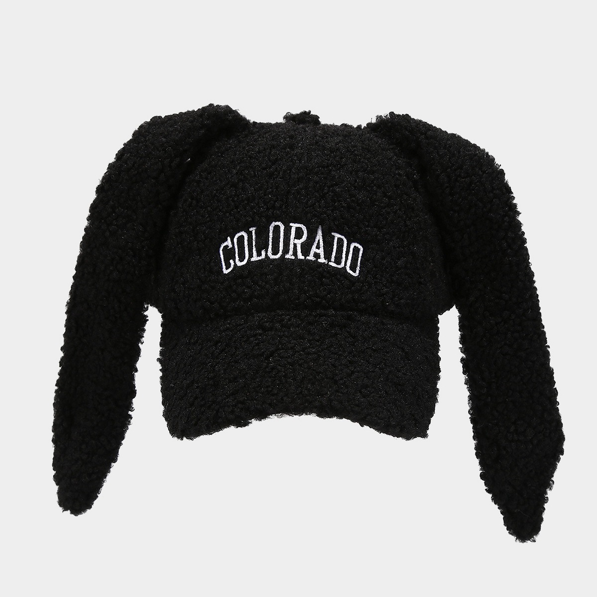 Líderes de moda de moda bordadas letras de peluche gorra de béisbol de peluche orejas de conejo adorables gorra de invierno