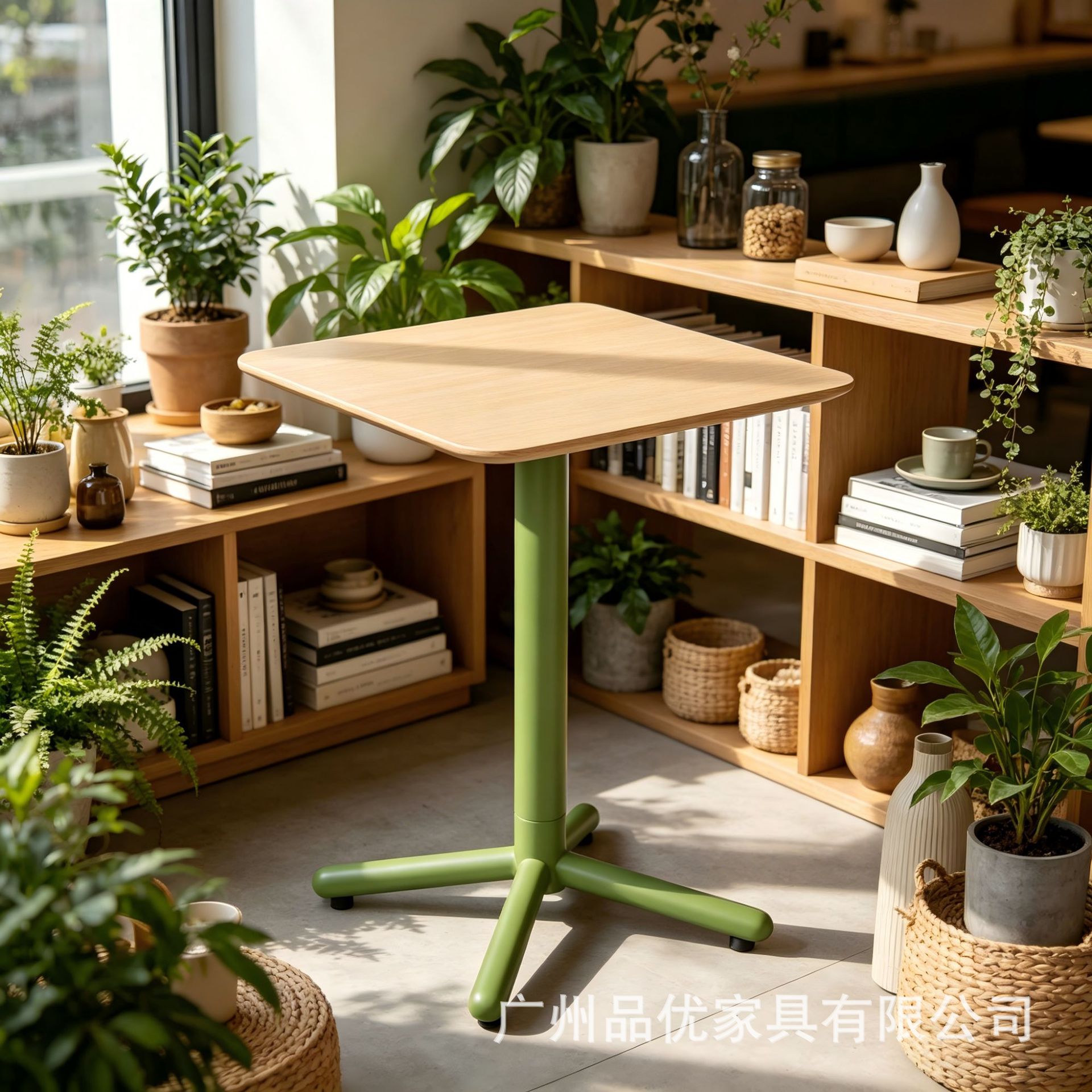 Nordic round table for restaurants, cafeterias, trendy coffee shops, milk tea shops, dining table and chair set, leisure and meeting table