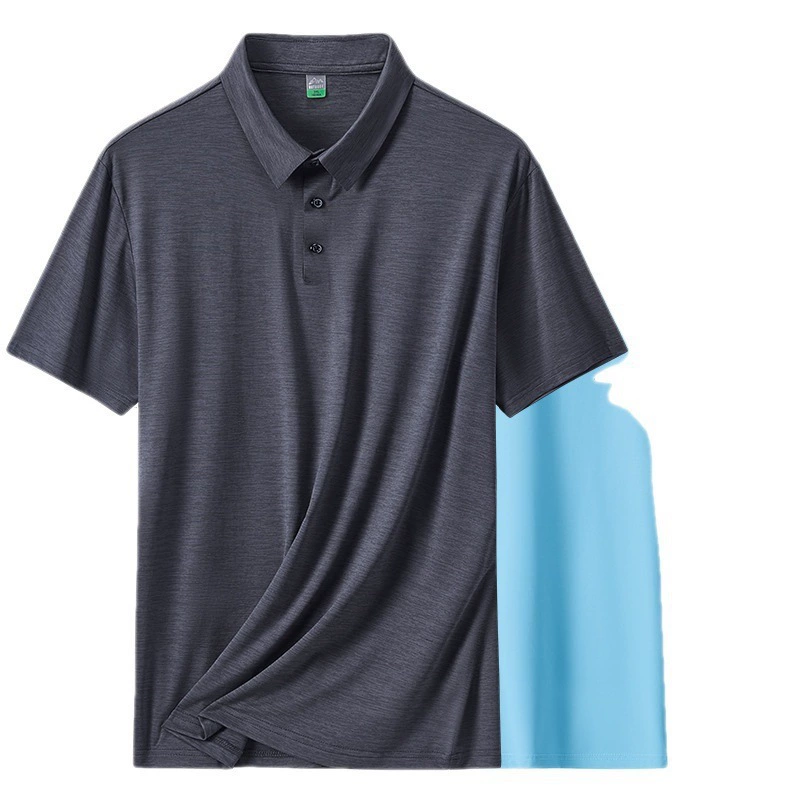 Summer silk breathable polo, T-shirt, with short sleeve