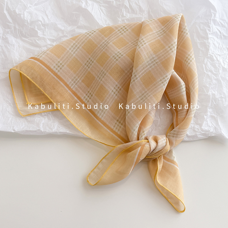 Tianzi 그리드 58 모조 대마-밝은 노란색