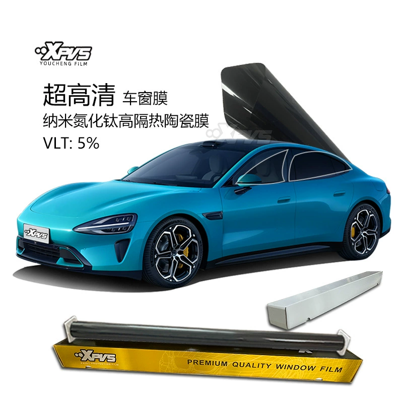 Автомобильная солнечная пленка Ultra HD нано-нитрид титана высокоизолированная керамическая пленка VLT5 % Глубокая черная боковая солнцезащитная пленка