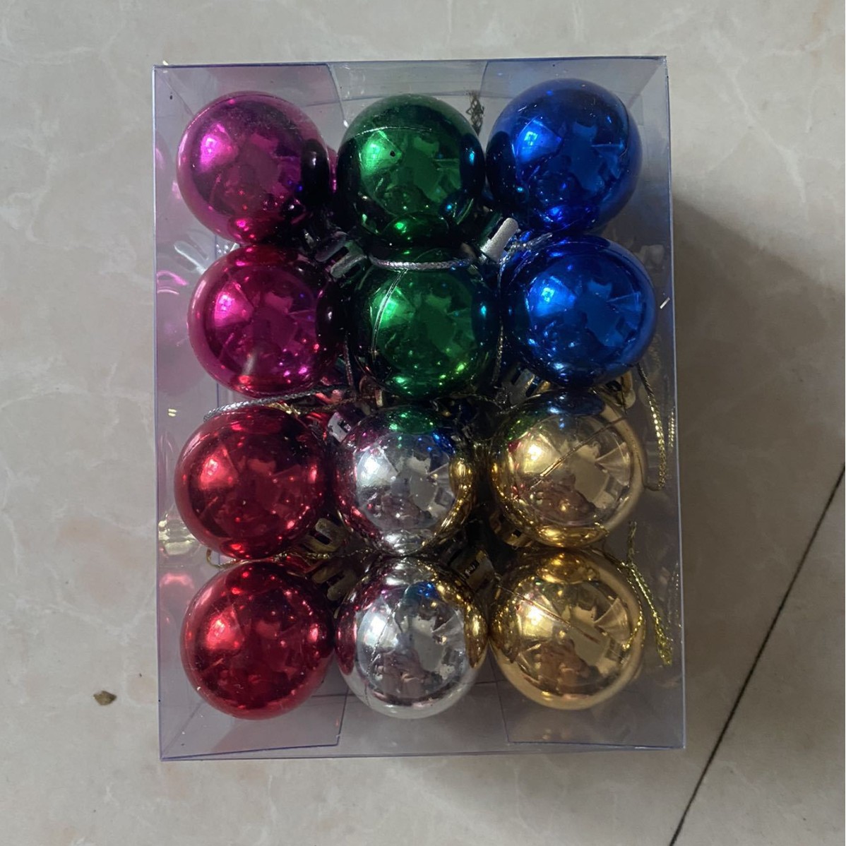 Bola de Navidad Bola brillante 3cm24 BOLA DE Navidad de plástico árbol de Navidad bola decorativa BOLA DE Navidad