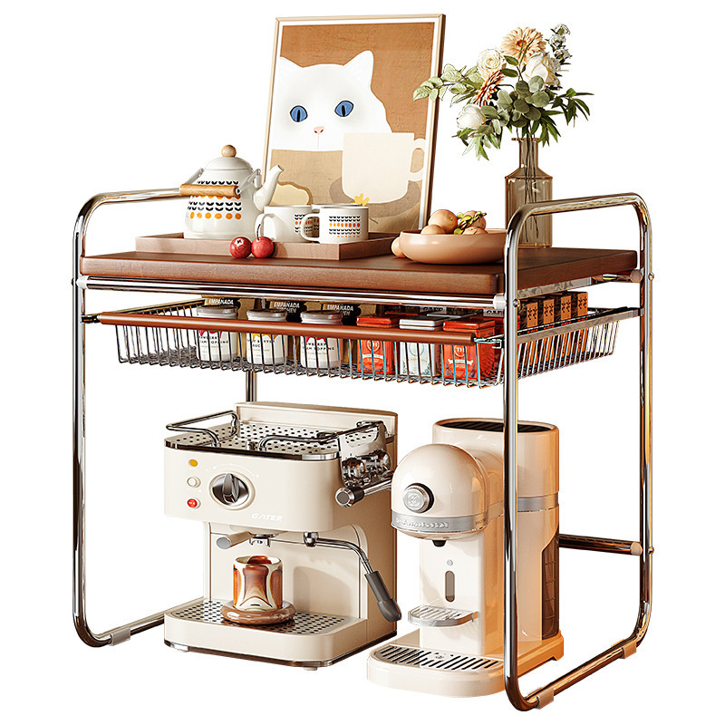 Estante para horno microondas de madera maciza de estilo antiguo, encimera de cocina, soporte para horno, almacenamiento multifuncional, estante de almacenamiento para olla arrocera